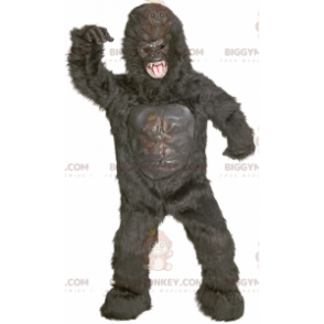 Wild aussehendes riesiges schwarzes Gorilla-Maskottchen-Kostüm