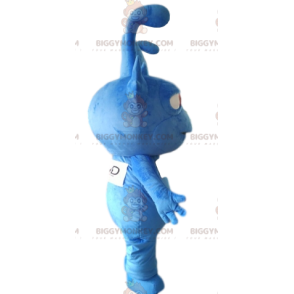 BIGGYMONKEY™ maskotdräkt av en liten blå utomjording med vassa