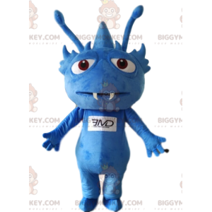 BIGGYMONKEY™ costume mascotte da piccolo alieno blu con denti