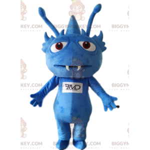 BIGGYMONKEY™ mascot costume of little blue alien with sharp