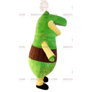 Fato de mascote BIGGYMONKEY™ de dinossauro verde muito