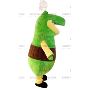 Zeer grappig mascottekostuum met groene dinosaurus