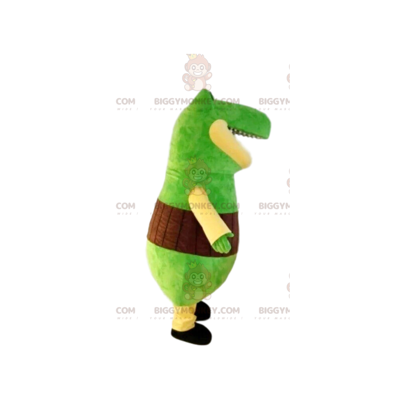 Meget sjov grøn dinosaur BIGGYMONKEY™ maskot kostume. Dinosaur