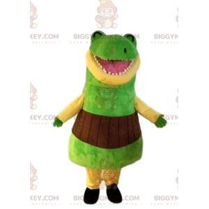 Meget sjov grøn dinosaur BIGGYMONKEY™ maskot kostume. Dinosaur