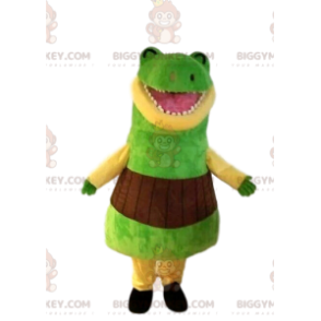 Very funny green dinosaur BIGGYMONKEY™ mascot costume. Dinosaur