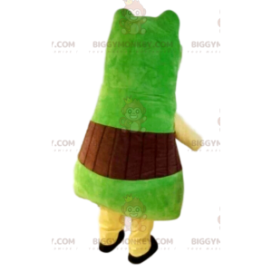 Costume de mascotte BIGGYMONKEY™ de dinosaure vert très rigolo.