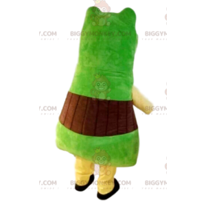 Sehr lustiges BIGGYMONKEY™-Maskottchenkostüm mit grünem