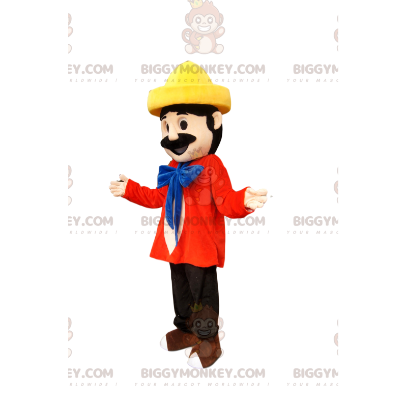 BIGGYMONKEY™ Mascot Costume of Man in Colorful Outfit with