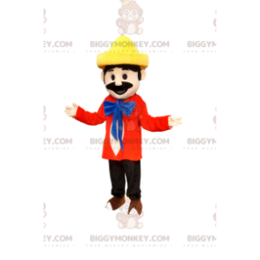 BIGGYMONKEY™-mascottekostuum van man in kleurrijke outfit met