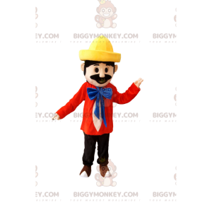 BIGGYMONKEY™ Costume da mascotte da uomo in abito colorato con