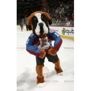 BIGGYMONKEY™ maskotkostume af tricolor Saint Bernard i