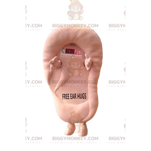 Pinkki Giant Ear BIGGYMONKEY™ maskottiasu. korvapuku -