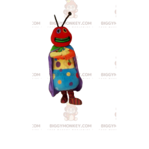 Kleurrijk BIGGYMONKEY™-mascottekostuum met veelkleurige stippen