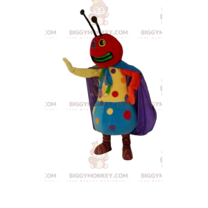 Costume mascotte BIGGYMONKEY™ formica colorata, con pois