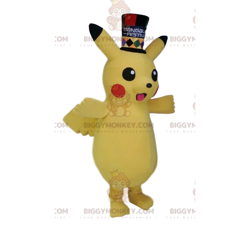 Disfraz de mascota BIGGYMONKEY™ de Pickachu, la famosa criatura