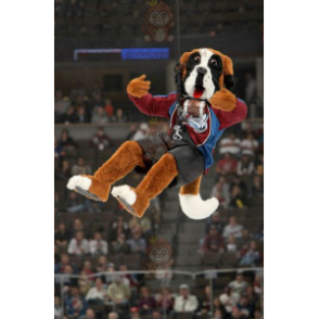 Costume de mascotte BIGGYMONKEY™ de Saint-Bernard tricolore en