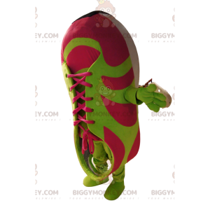 Costume de mascotte BIGGYMONKEY™ de basket fushia et vert.