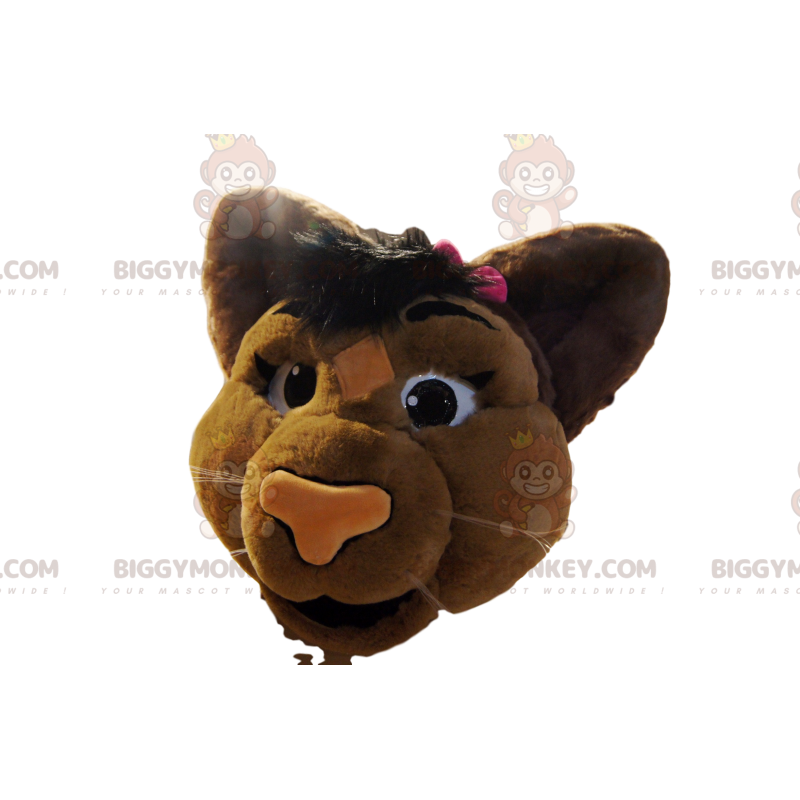 BIGGYMONKEY™ Costume da mascotte Testa di leonessa marrone con