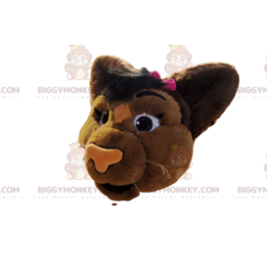 Tête de Costume de mascotte BIGGYMONKEY™ de lionne marron avec