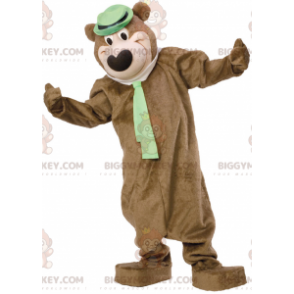 Brown Bear BIGGYMONKEY™ Mascot Costume with Hat and Tie –