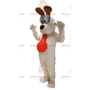 BIGGYMONKEY™ mascot costume of Odie, the white dog in Garfield.