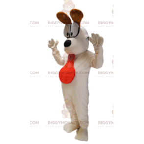 Traje de mascote BIGGYMONKEY™ de Odie, o cachorro branco de