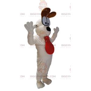 BIGGYMONKEY™ mascottekostuum van Odie, de witte hond in