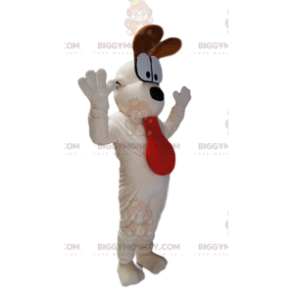 BIGGYMONKEY™ mascot costume of Odie, the white dog in Garfield.