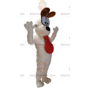 Kostým maskota BIGGYMONKEY™ Odieho, bílého psa z Garfielda. –