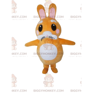 BIGGYMONKEY™ Mascottekostuum met klein oranje en wit konijn.