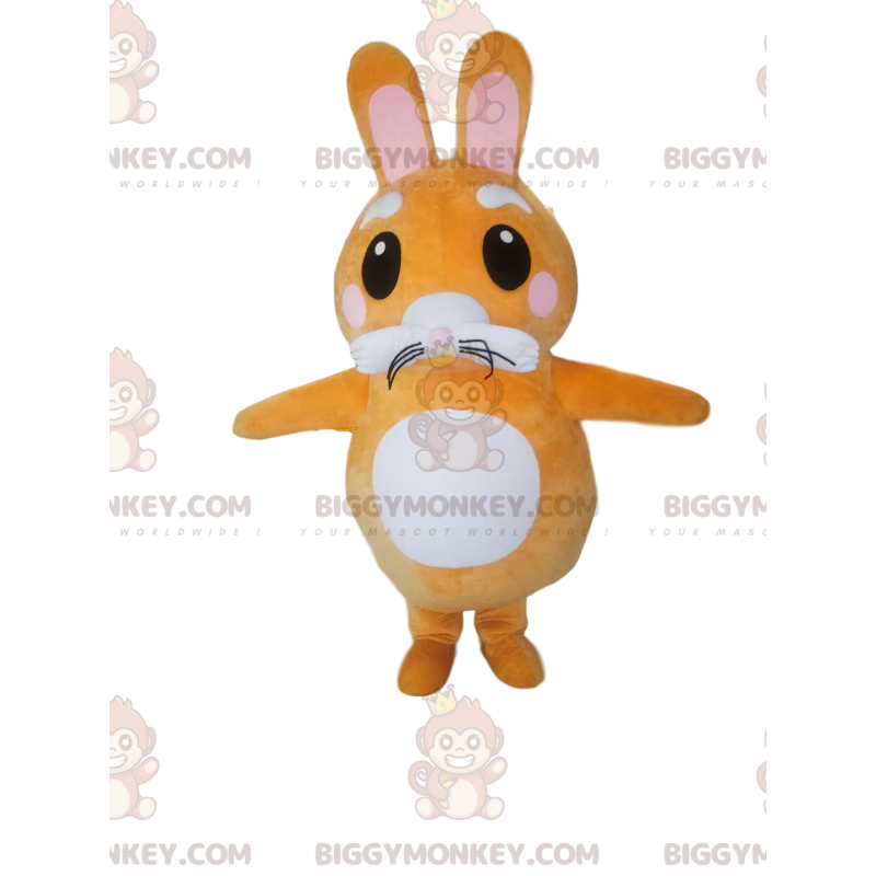 BIGGYMONKEY™ Maskotdräkt för liten orange och vit kanin. liten