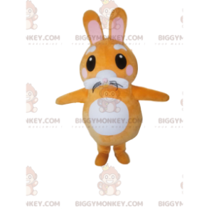 Traje de mascote de coelho laranja e branco BIGGYMONKEY™.