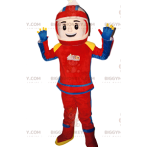 Costume da mascotte da motociclista BIGGYMONKEY™ in abito rosso