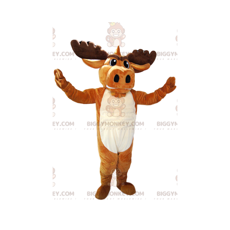 Brown Deer BIGGYMONKEY™ Mascot Costume with Beautiful Antlers.