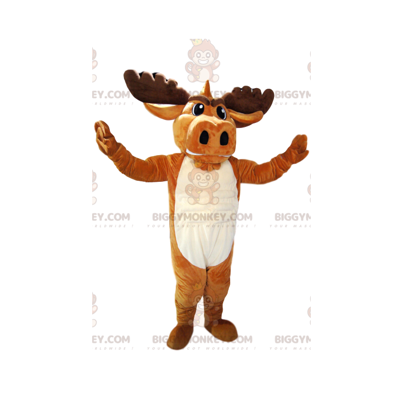 Brown Deer BIGGYMONKEY™ maskottiasu kauniilla sarvilla. hirven