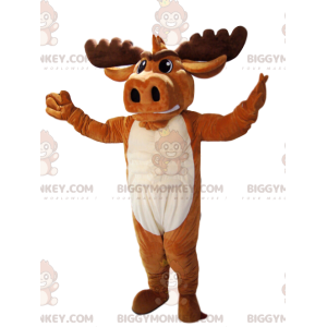 Traje de mascote de veado marrom BIGGYMONKEY™ com lindos