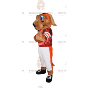 Red and White Sportswear Dog BIGGYMONKEY™ Mascot Costume –