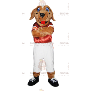 Red and White Sportswear Dog BIGGYMONKEY™ Mascot Costume –