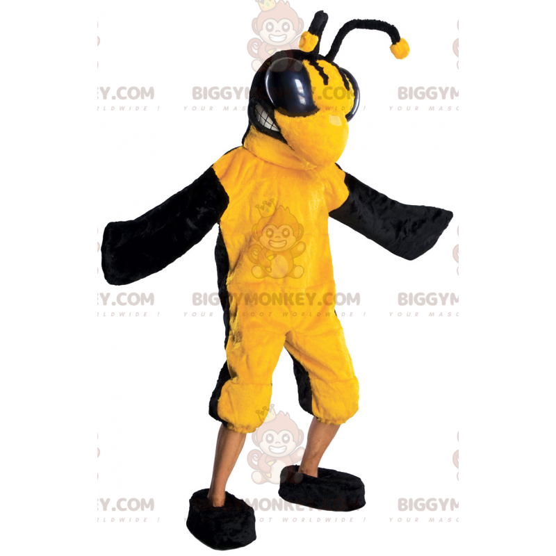 Gelbes und schwarzes BIGGYMONKEY™ Maskottchen-Kostüm der