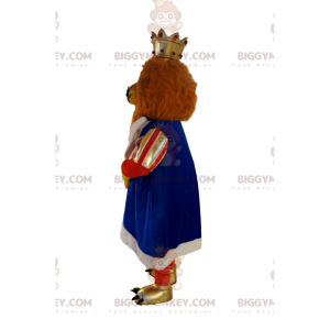 BIGGYMONKEY™ mascot costume of brown lion in king attire. lion