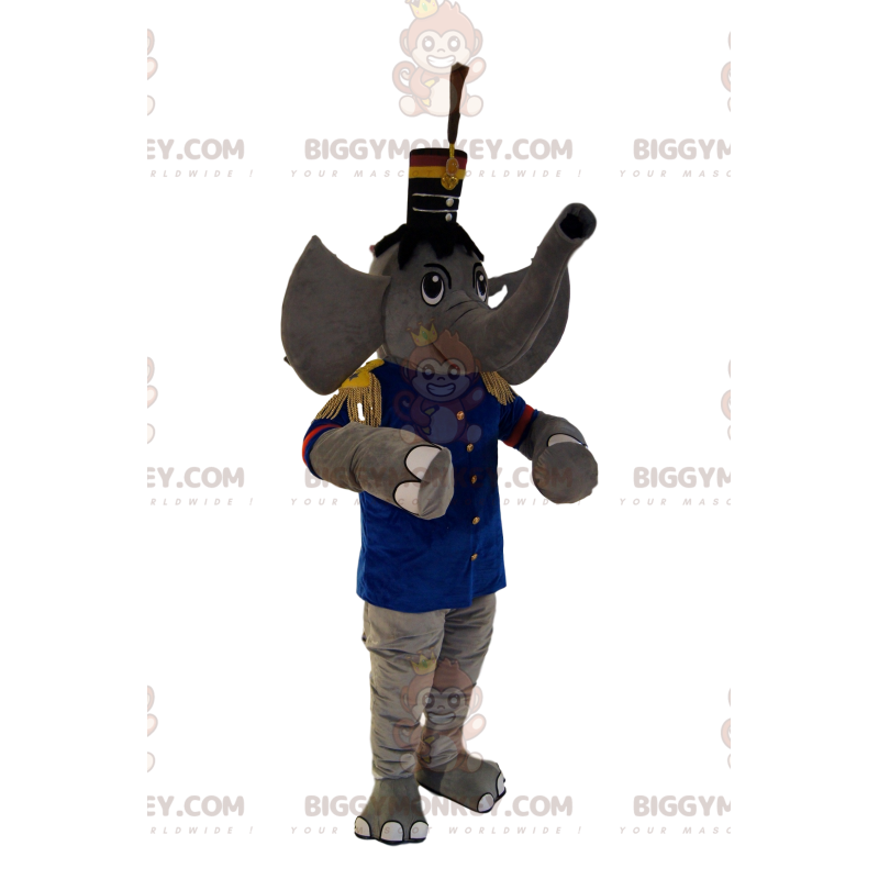 BIGGYMONKEY™ Mascottekostuum Grijze olifant marcherende jurk