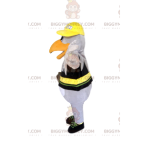 Costume de mascotte BIGGYMONKEY™ d'aigle blanc en maillot de