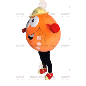 Rolig rund karaktär BIGGYMONKEY™ maskotdräkt, orange färg -