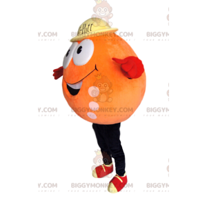 Sjov rund karakter BIGGYMONKEY™ maskotkostume, orange farve -