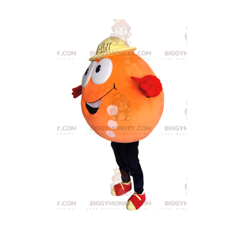 Funny Round Character BIGGYMONKEY™ Mascot Costume, Orange Color