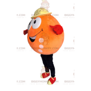 Funny Round Character BIGGYMONKEY™ Mascot Costume, Orange Color