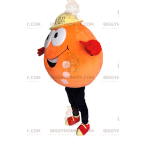 Rolig rund karaktär BIGGYMONKEY™ maskotdräkt, orange färg -