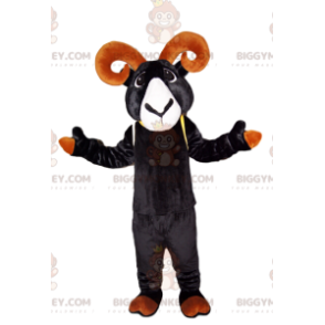 Costume de mascotte BIGGYMONKEY™ de bouquetin noir avec de