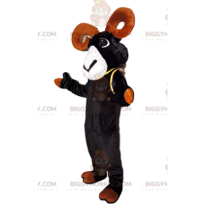 Traje de mascote BIGGYMONKEY™ Ibex preto com lindos chifres