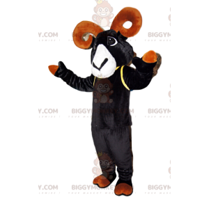 Costume de mascotte BIGGYMONKEY™ de bouquetin noir avec de